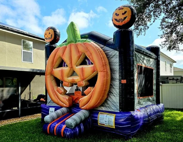 Halloween Pumpkin (Bounce House with Basketball Hoop)