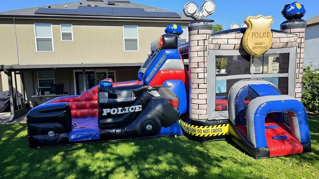 Police Cruiser (Dual Dry Slide Combo with Basketball Hoop