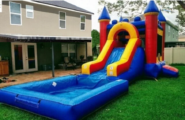 Large Castle (Water Slide Combo with Pool & Basketball Hoop)