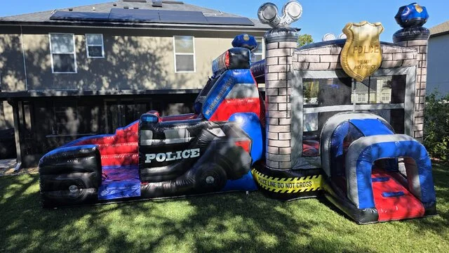 Police Cruiser (Dual Water Slide Combo with Basketball Hoop)