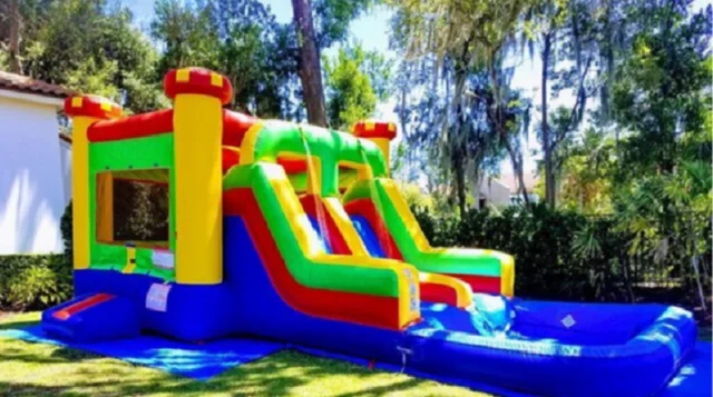 Medieval (Dual Water Slide Combo with Pool & Basketball Hoop)