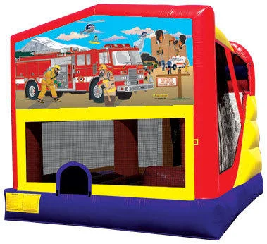 4-1 Firemen Bounce House Slide Combo