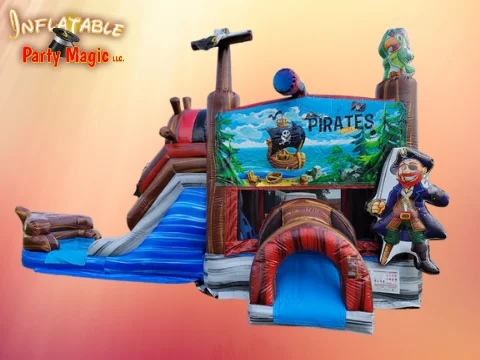 Pirates of the Caribbean Bounce House Wet Combo Rental