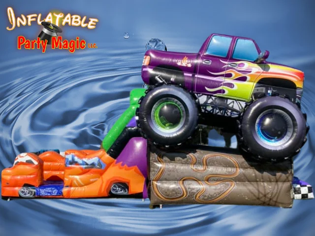 Monster Truck Bounce House Water Slide