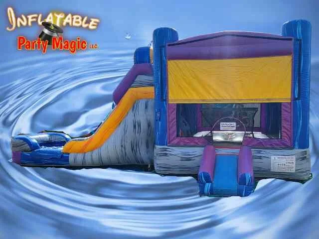 Mega Marble Mansion Bounce House with Wet Slide