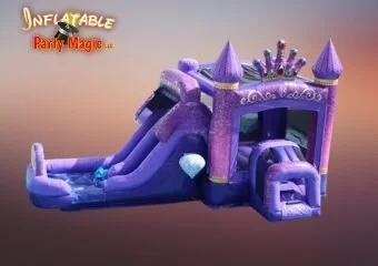 Crowned Princess Bounce House with Double Slide