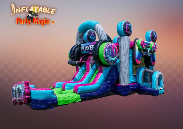 Arcade Gamer Bounce House With Slide