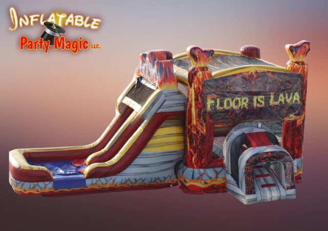 The Floor Is Lava Bounce House With Double Slide Rental Dry Use
