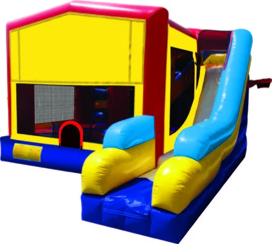 7-in-1 Modular Combo with Slide and Obstacles Red